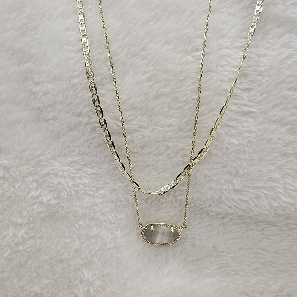 Kendra Scott Elisa Multi-strand necklace, Gold with gray tone stone
